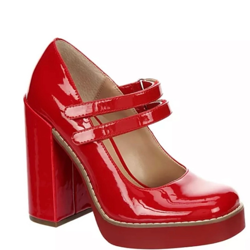 Steve Madden Red Patent Leather Mary Jane Heels never worn